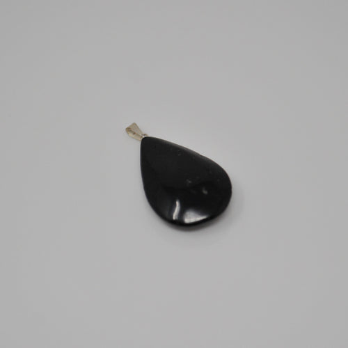 Black Tourmaline Tear Drop Pendant