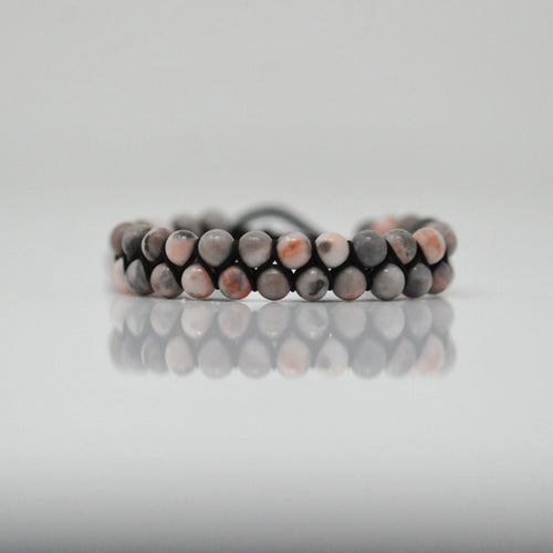 Double Layered Pink Zebra Jasper Bracelet