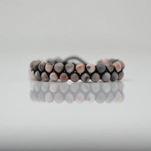 Double Layered Pink Zebra Jasper Bracelet